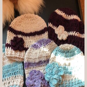 Hat Crocheted Hat w/ Flower Children's