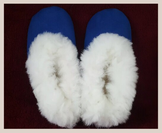 Blue Alpaca Slippers